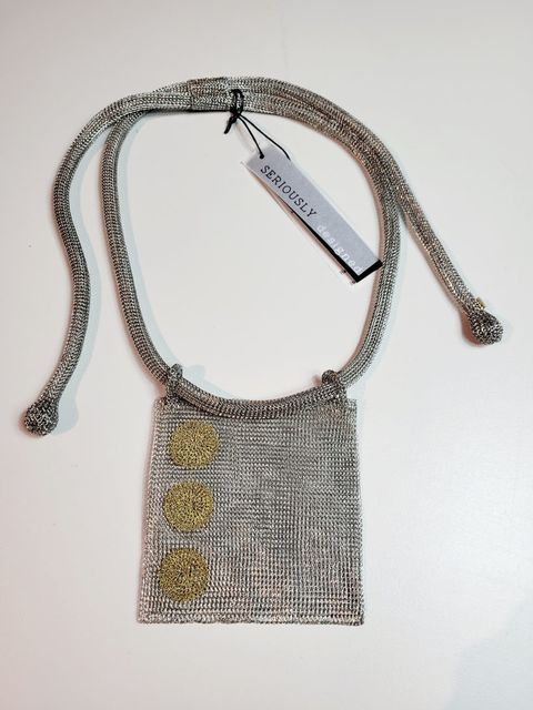 Square Statement Necklace-Stainless/Brass